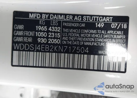 2019 Mercedes-Benz Cla 250 из США, поврежденный, VIN WDDSJ4EB2KN717504